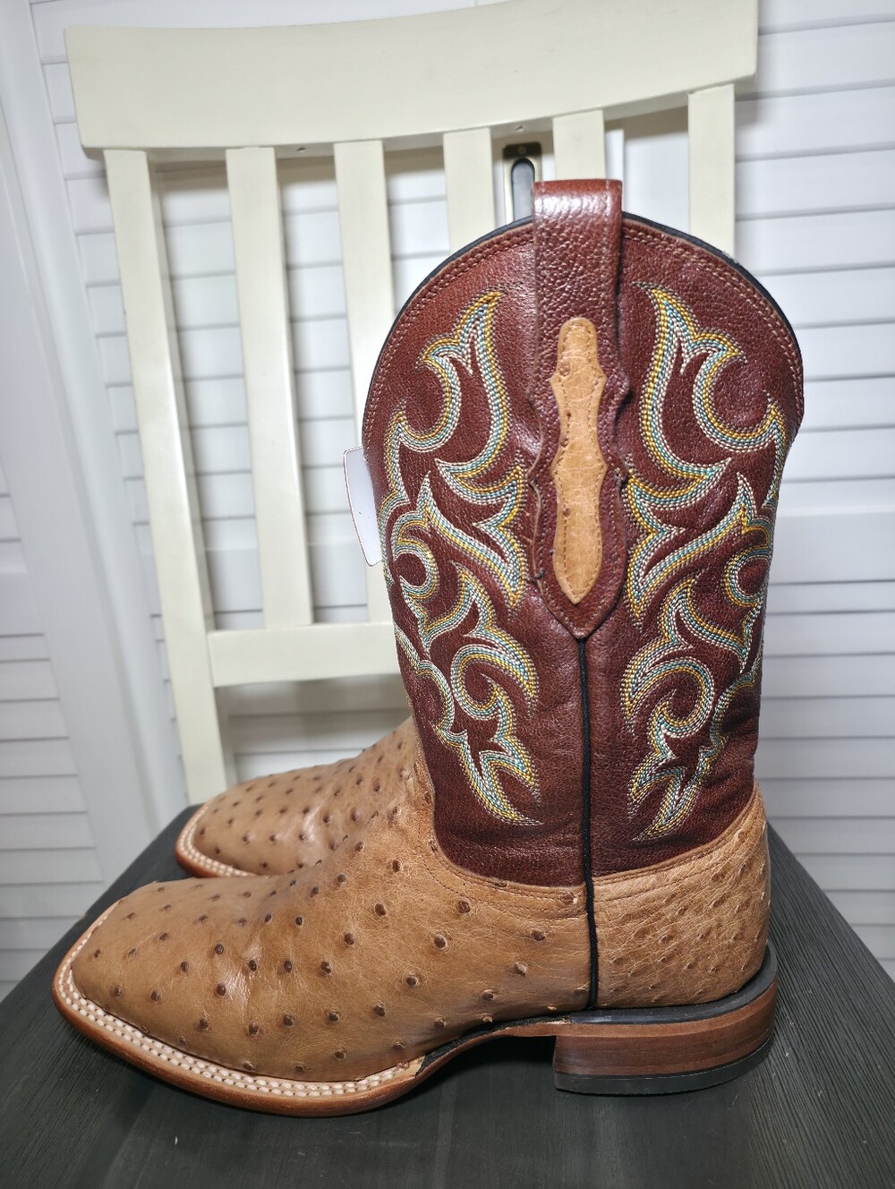 Justin Boots Truman Full Quill Ostrich Western Boots 8516 Men's Size 10.5 D